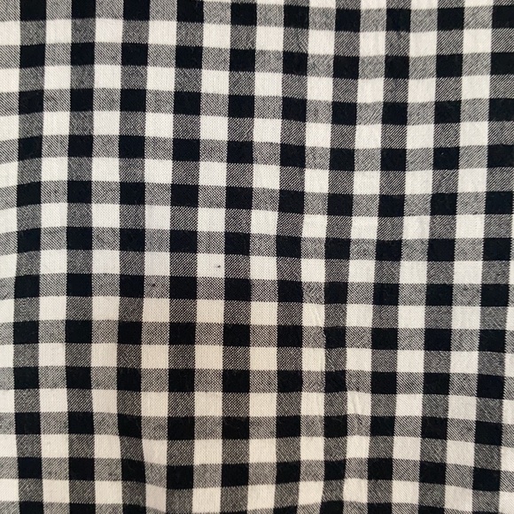 Relisted SO black white check short sleeve cinch front cinch waist top L jrs - Picture 12 of 14